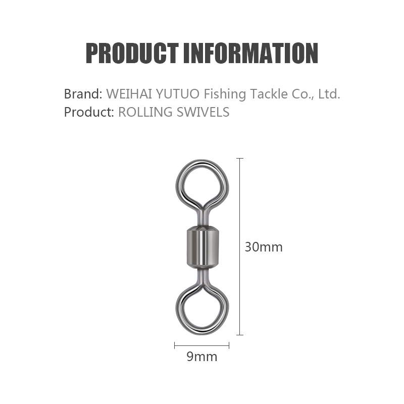 High Strength Freshwater Brass Saltwater Fishing Connector Fishing Swivel Solid Connector Tackle Rolling Swivel
