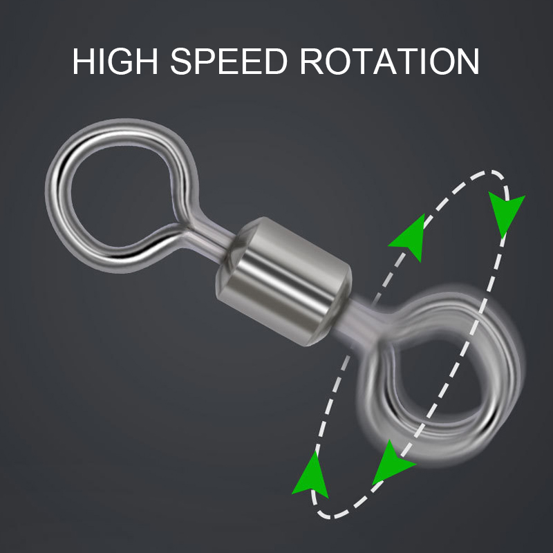 High Strength Freshwater Brass Saltwater Fishing Connector Fishing Swivel Solid Connector Tackle Rolling Swivel
