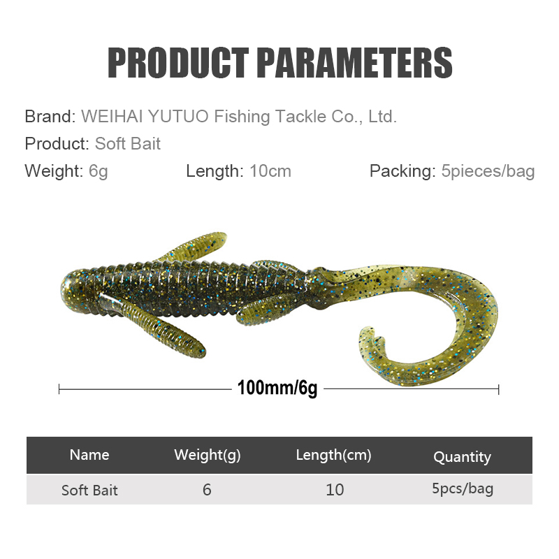 Artificial Simulate Bait 10cm/6g Double Tail Soft Bait Lead Head Hook With Soft Insect Bait Bionic Lure Bait Perch Lure
