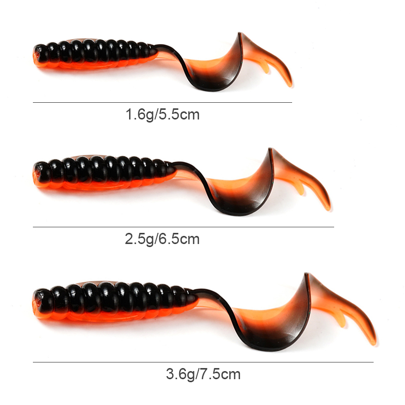 Freshwater Fishing Lures Soft Baits 5.5/6.5/7.5cm Artificial Grub Fishing Baits Smell Worms Glow Shrimps Paddle Tail