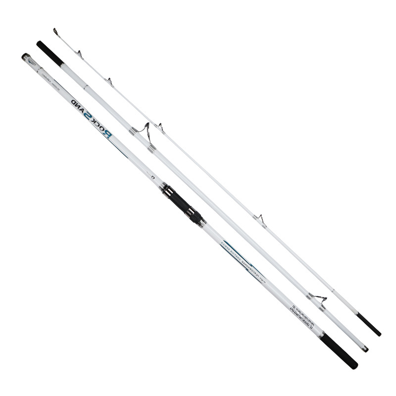Custom Reservoir Distance Throwing Rod White 3 Section Surf Throwing Rod Super Hard 4.2m Carbon Fibre Sea Pole Anchor Fishing Rod