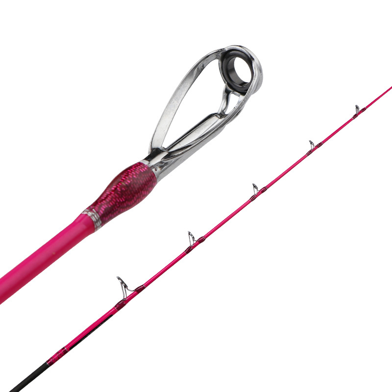 Custom Carbon Fiber Pink Color 1.7m Boat Fishing Rod Bait Weight 80-120 Trolling Fishing Rod Slow Jigging Fishing Rod