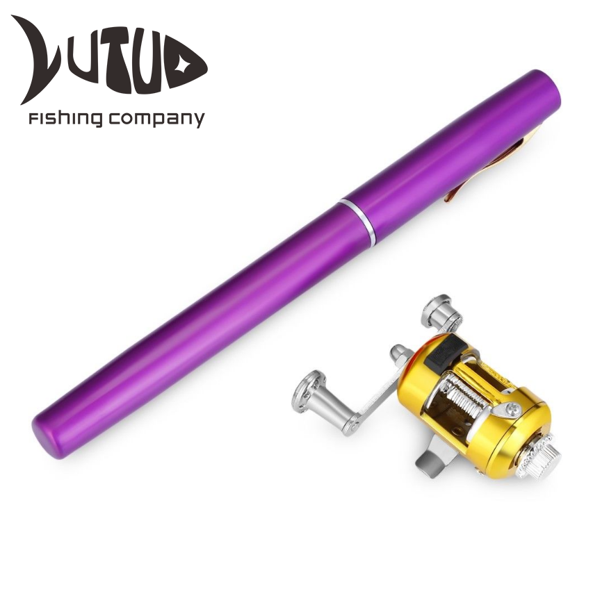 Pen Fishing Rod Combo Mini Travel Fishing Rod In Pen Case Outdoor Camping Aluminum fiberglass Fishing Rod Portable