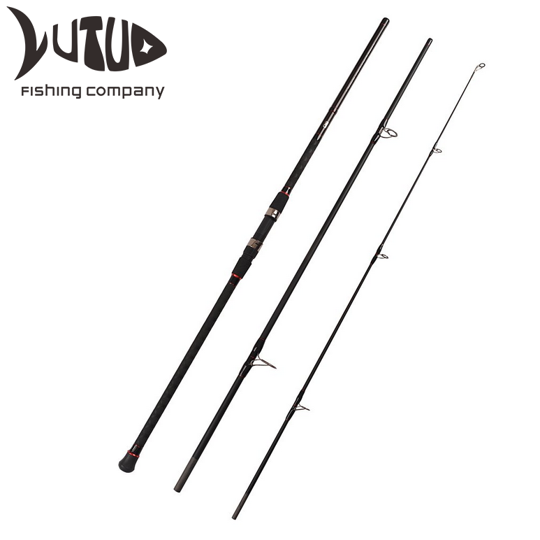 Fishing Spinning Rod 3-Piece Carbon Fiber Portable Fishing Rod Surf