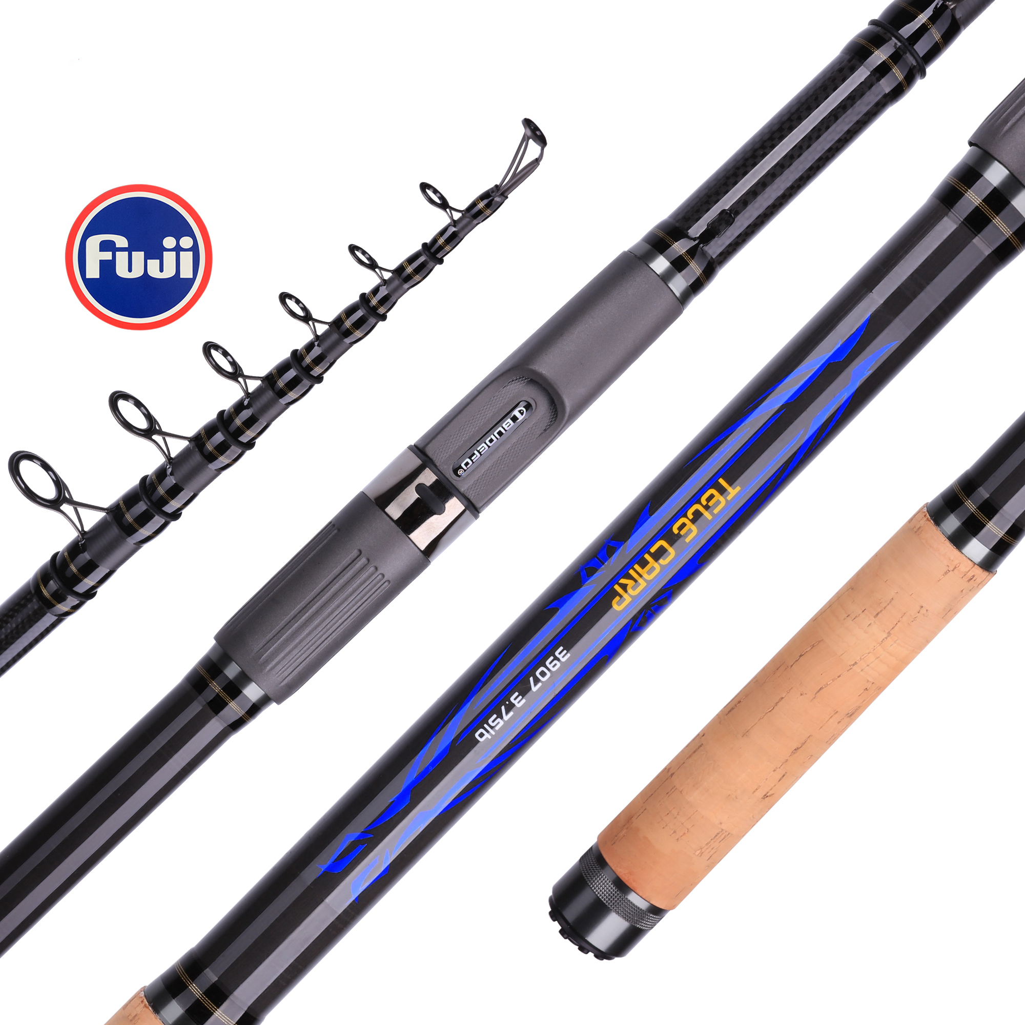 Telescopic Carp Fishing Rod 3.0/3.3/3.6/3.9m 3.75lb Spinning Casting Surf Travel Rod FUJI 60-180g