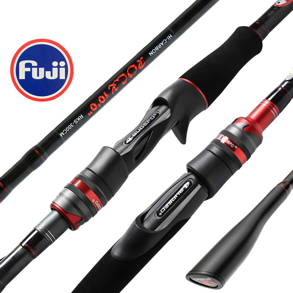  Carbon Spinning Casting Fishing Rod with 1.98m 2.28m 2.43m 2.58m 2.70m 3.00m Baitcasting FUJI Guide FAST Rod