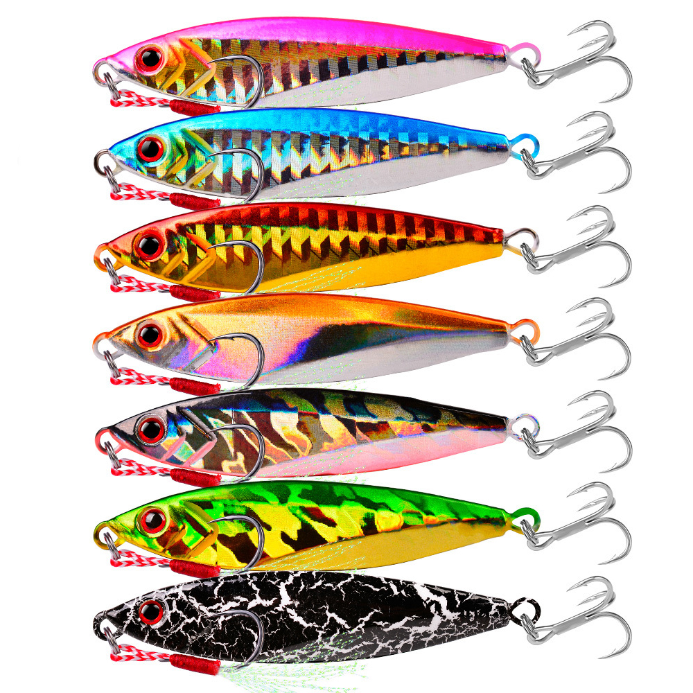 Metal Jigging Spoon Lures 14g-21g-30g Fishing Baits Drag Cast Trolling Jigs Artificial Hard Bait Wobbler Ice Fishing Tackle