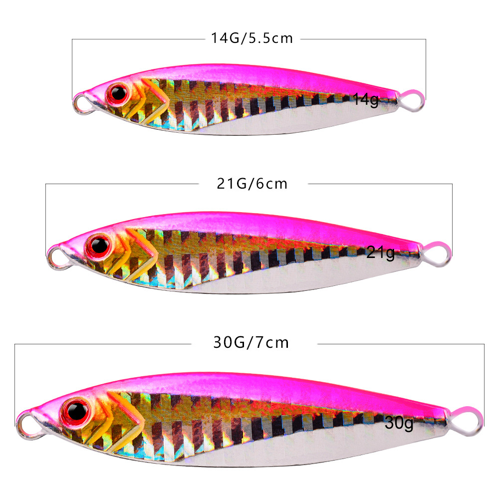 Metal Jigging Spoon Lures 14g-21g-30g Fishing Baits Drag Cast Trolling Jigs Artificial Hard Bait Wobbler Ice Fishing Tackle