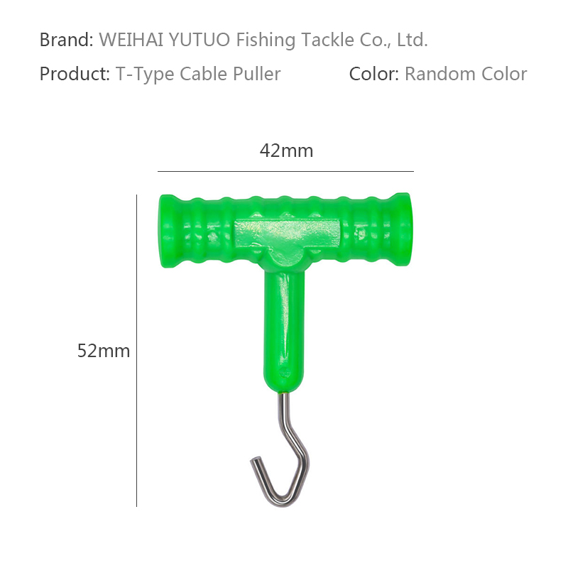 Fishing T Shape Knot puller Stainless Steel Smooth Hook+ABS Grip Colorful Carp Fishing Terminal Tackle