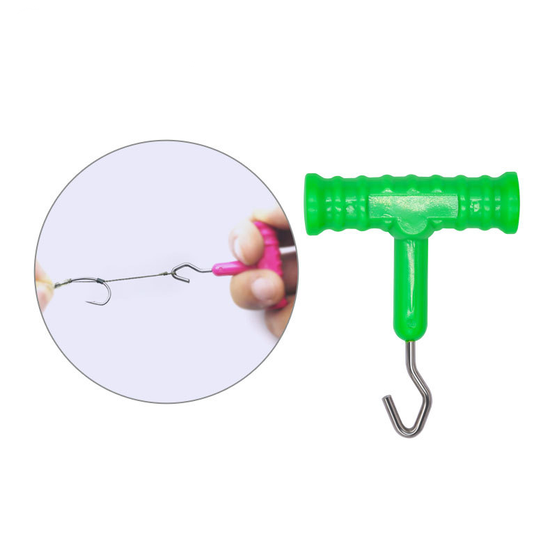 Fishing T Shape Knot puller Stainless Steel Smooth Hook+ABS Grip Colorful Carp Fishing Terminal Tackle