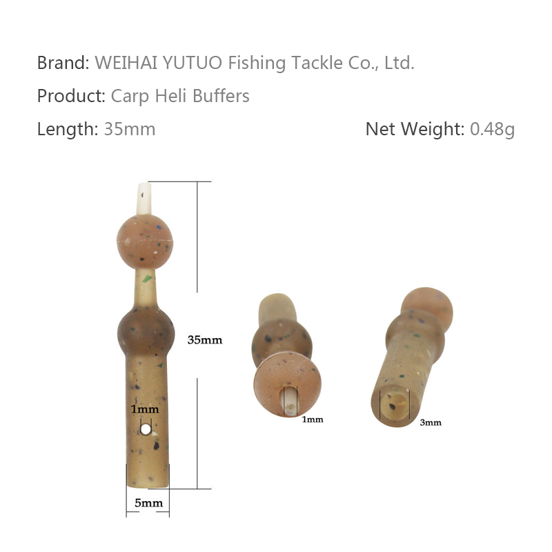 European Carp Fishing Heli Buffers 0.48g 35mm Sleeve Anti-Tangle Rig Tubing Terminal Tackle