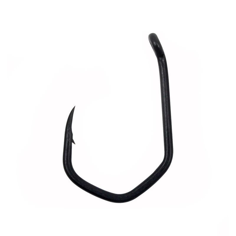 High Quality High Carbon Steel Tetrafluoroethylene Barbed Carp Hook with Rings 2# 4# 6# 8# 10# Carp Fishing V-Curve Barbed Hooks