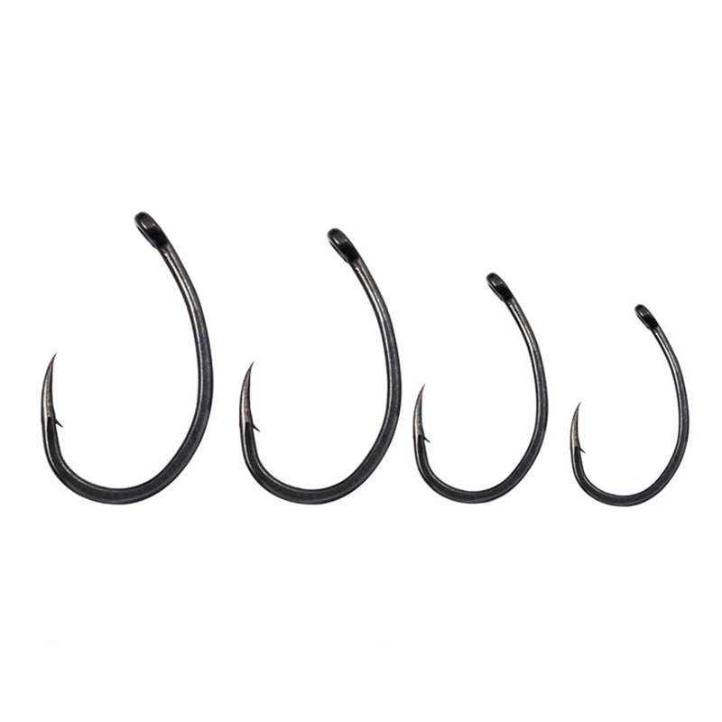 Bulk TEFLONG COATING 100C Carbon Steel Carp Fishing Hook With Aggressive Shape Hook With Barb Fishing Tackle Carp Fishing Hooks