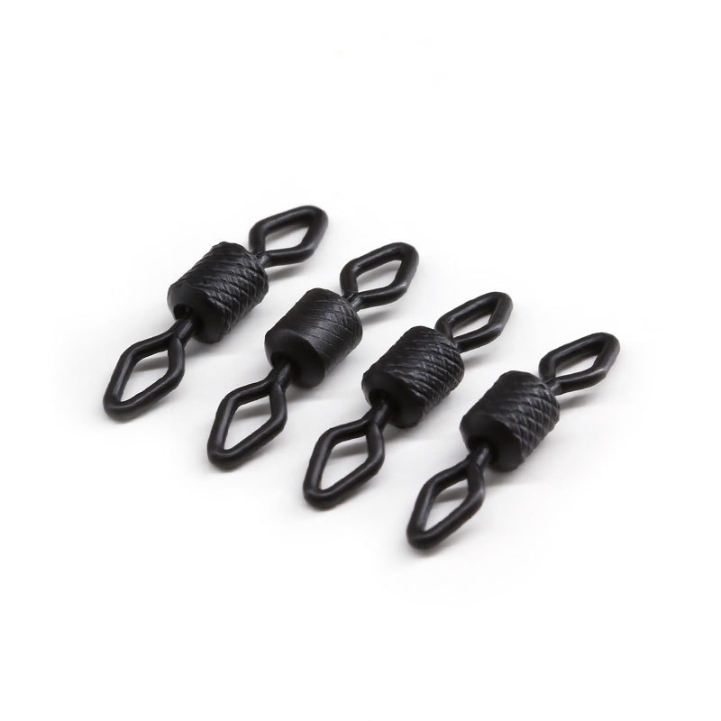 Collar Shape Embossing Matt black Swivel High Speed Eight Character Ring Connector 3# European Carp Fishing Swivel