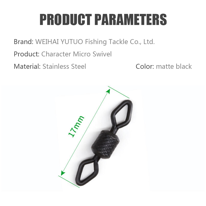 Collar Shape Embossing Matt black Swivel High Speed Eight Character Ring Connector 3# European Carp Fishing Swivel