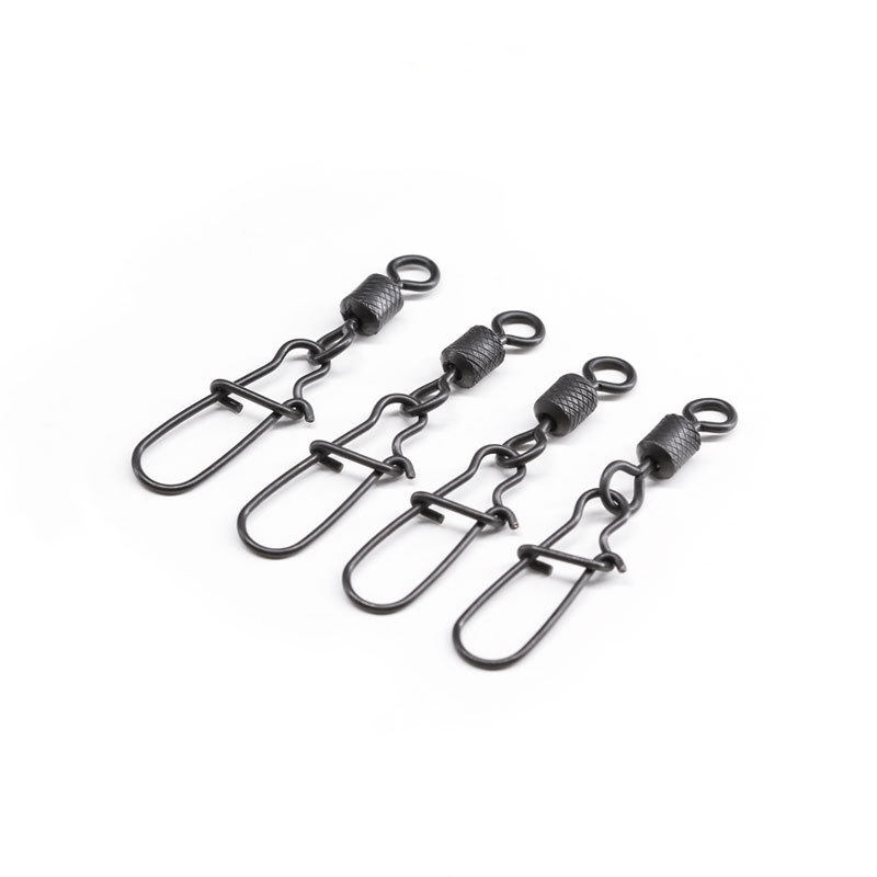Matt Black Outdoor Accessories Luya Bait Pin Japanese Swivel + Embossing Enhanced Pin Eight Character Ring Connector
