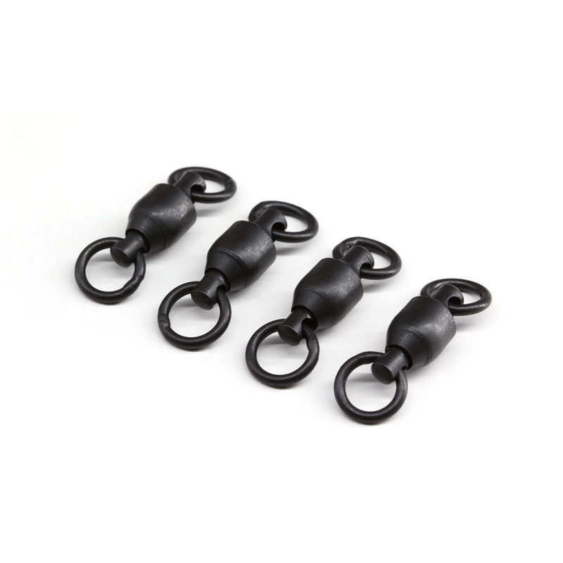 Matt black Ball Bearing Swivel With Solid Ring Fishing Swivel Connector Carp Fishing Terminal Tackle