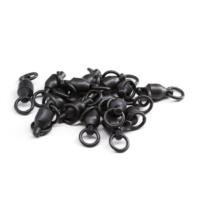 Matt black Ball Bearing Swivel With Solid Ring Fishing Swivel Connector Carp Fishing Terminal Tackle