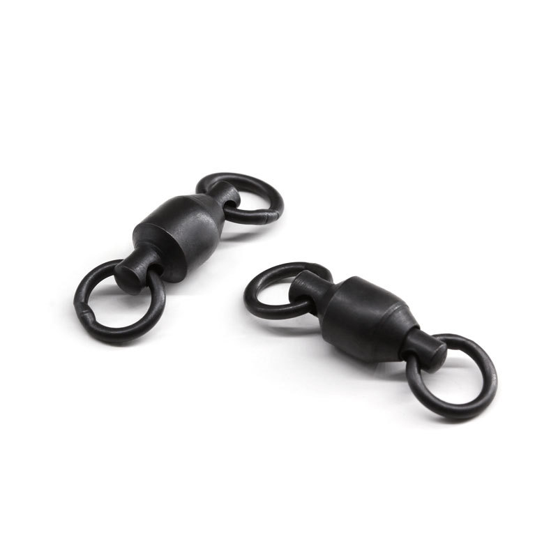 Matt black Ball Bearing Swivel With Solid Ring Fishing Swivel Connector Carp Fishing Terminal Tackle