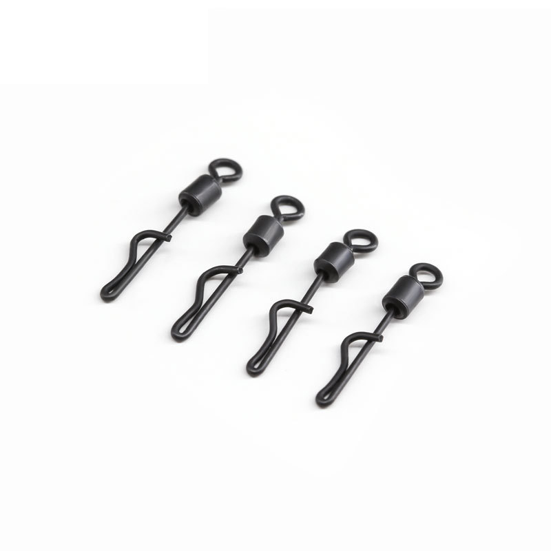 Bearing Swivel Fishing Connector Q-shaped Swing Snap With Solid Ring Quick Change Swivels Carp Fishing Terminal Tackle
