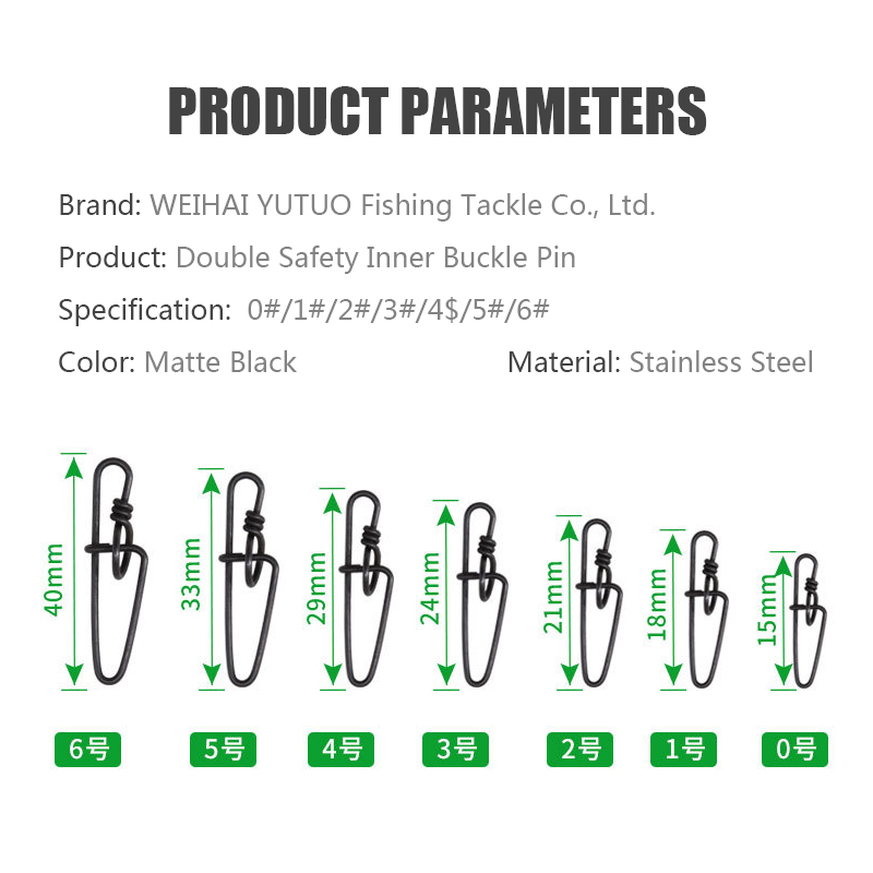 0# 1# 2# 3# 4# 5# 6# Carp Fishing Terminal Tackle Matt Black Snap Stainless Steel Enhanced Pin