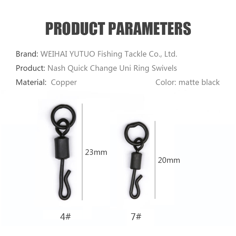 Bearing Swivel Fishing Connector 20mm 23mm Q-Shaped Quick Change Swivels For Carp Fishing Terminal Tackle Accessories