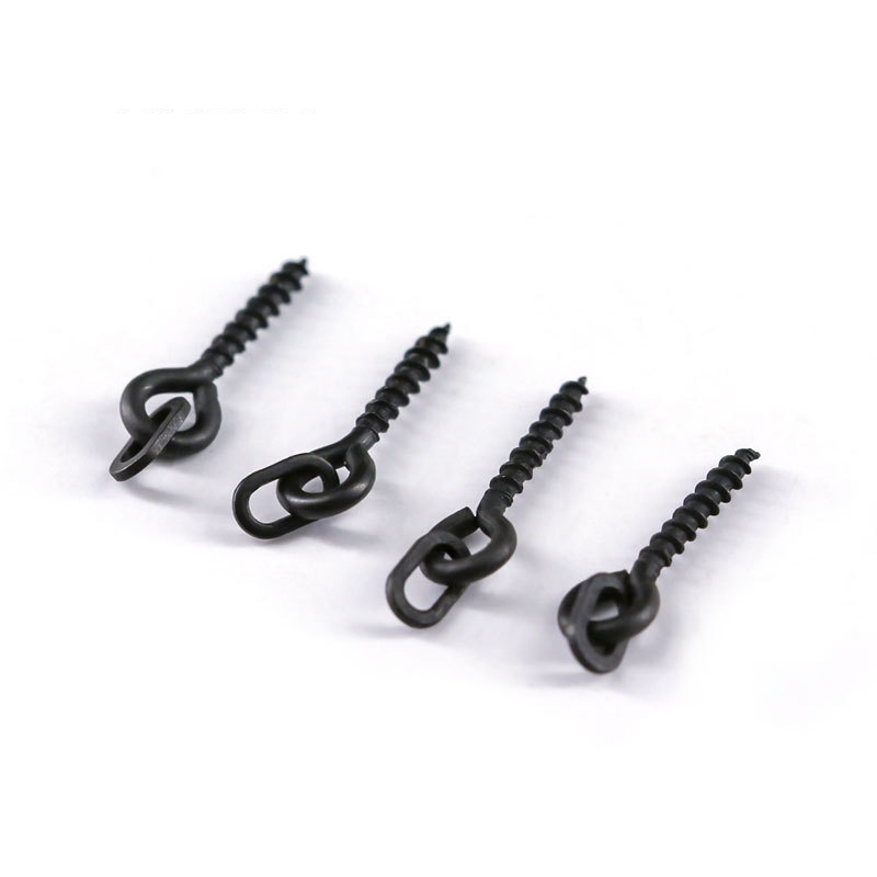 Screw Peg With Ellipse-shape Solid Ring Terminal Tackle Bait 15mm Holder Screw Carp Fishing Accessories Matt Black