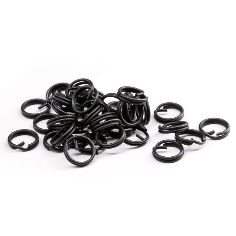 Carp Fishing Terminal Tackle Matt Black Internal Buckle Metal Double Ring Linker Bend Head Split Ring Fishing Tackle