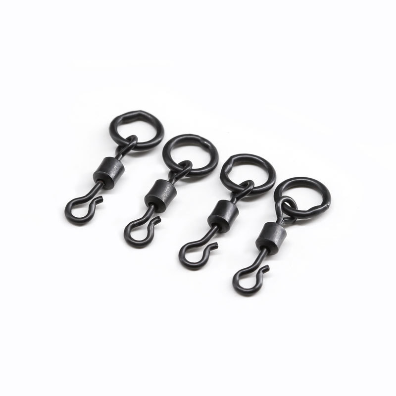 Carp Fishing Matt black Swivels Quick Change Snap 7# For Carp Fishing Rig Fishing Accessories Terminal Tackle