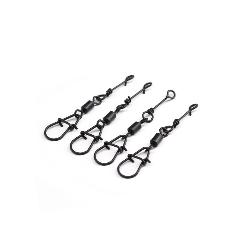 Quick Change Pin + Japan Pin + Rolling Swivel Carp Fishing Terminal Tackle Matt Black 4#