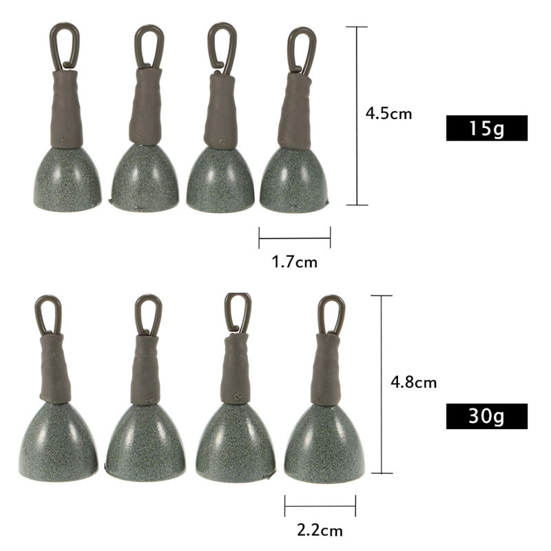 European Carp Fishing Terminal Tackle 15g 30g With Coating Pressed Water Lead Sinker Fishing Accessories