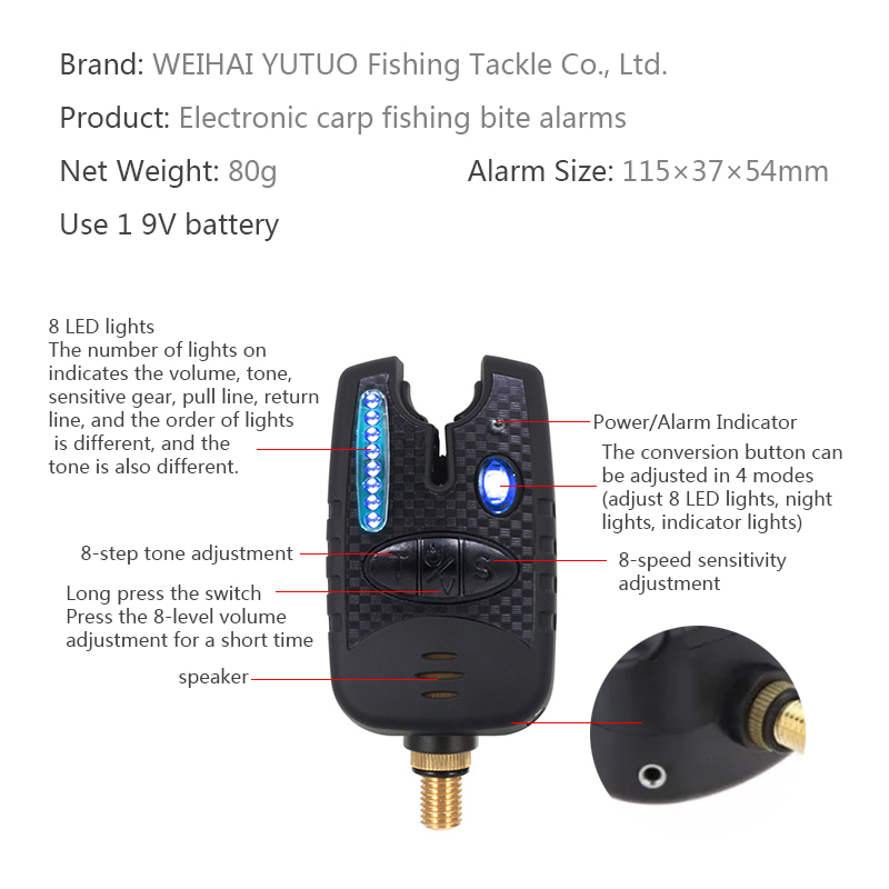 2020 Hot Products Bite Alarm with Carp Fishing Tackle Carp Fishing Terminal Tackle