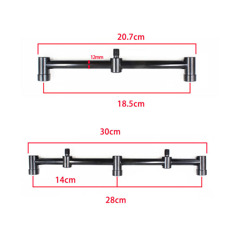 Two size European type aluminum alloy alarm Adjustable Bolt Carp Fishing Rod Support Black Bracket Head Fish Racks Accessories