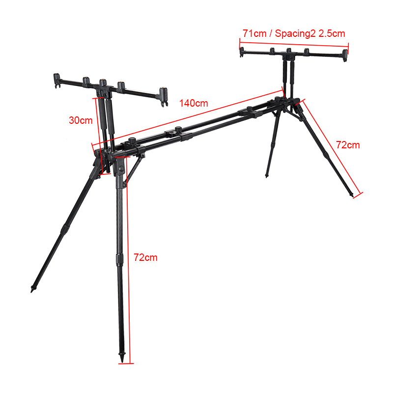 2022 New Fishing Rod Pod Stand Adjustable Retractable Design Folding Aluminum Alloy Carp Fishing Rod Pods With Accessories