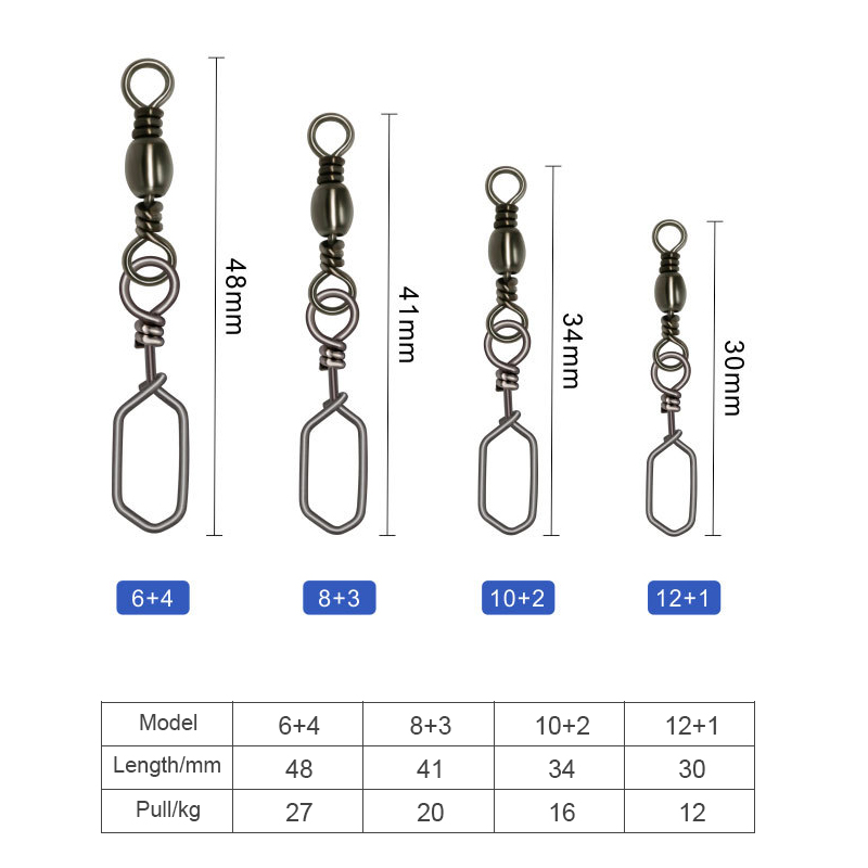 High Strength Saltwater Swivel Barrel Stainless Fishing Hook Lure Link or Swivels Ball Bearing Swivels Accessories