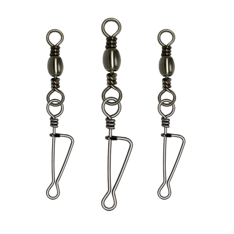 Stainless Steel Snap Swivel Barrel Swivel With Inter lock Snap Fishing Gear swivel Carp Fishing Accessories