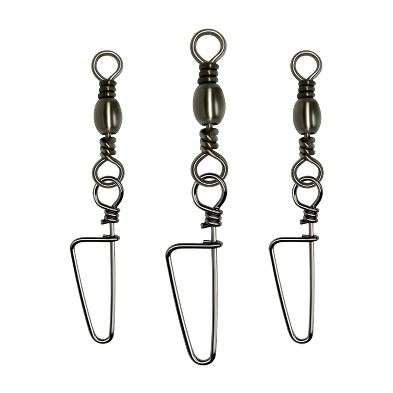 Stainless Steel Fishing Barrel Swivel Double Safety Safety Snap Connector Coast Carp Pin Fishing Accessories