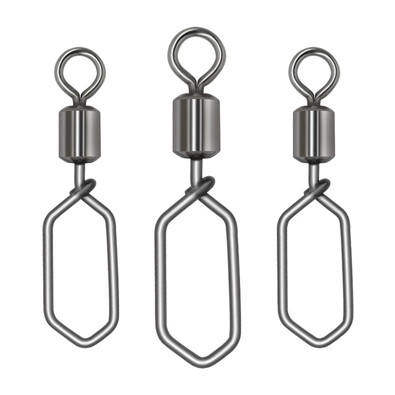Fishing 8-Shaped Connector Pin Bearing Rolling Swivel With Square Snap Fishhooks Lures Jig Fishing Accessories