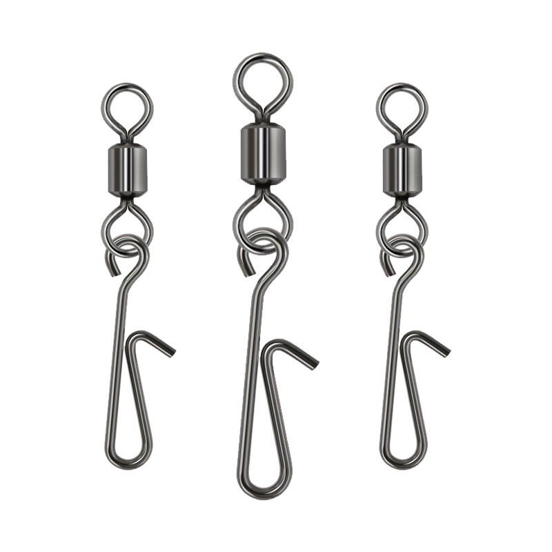 Fishing Swivels 2# 4# 6# 8# 10# 12# Rolling Swivel With Hanging Snap Swivels Fishing Connector Fishing Tackle Accessories