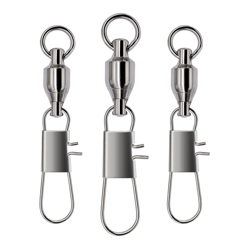 100pcs/Bag Barrel Swivel Or Crane Swivel With Inter Lock Snap Or Double Safety A Snap Terminal Tackle For Carp Fishing