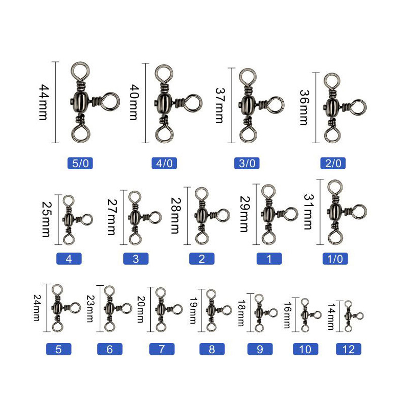 High quality Stainless Barrel Cross Line Swivels Fishing Connector 12#-5/0#Tackle Carp Fishing Swivel Accessories