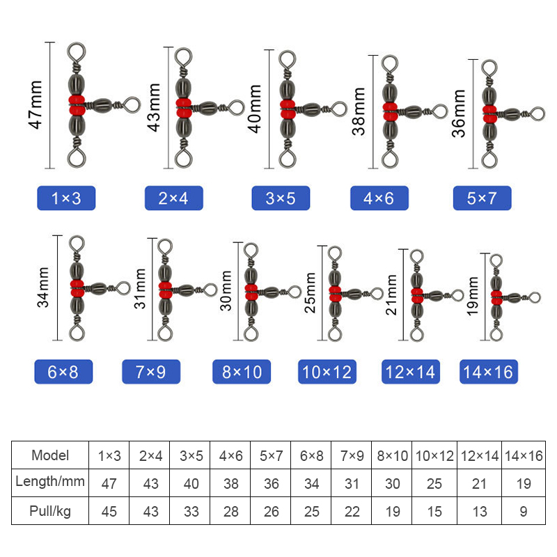 T-Shape Three Way Barrel Fishing Swivel Tackle Accessories Swivels Style C Connector High Strength Fishing Brass Barrel Swivels