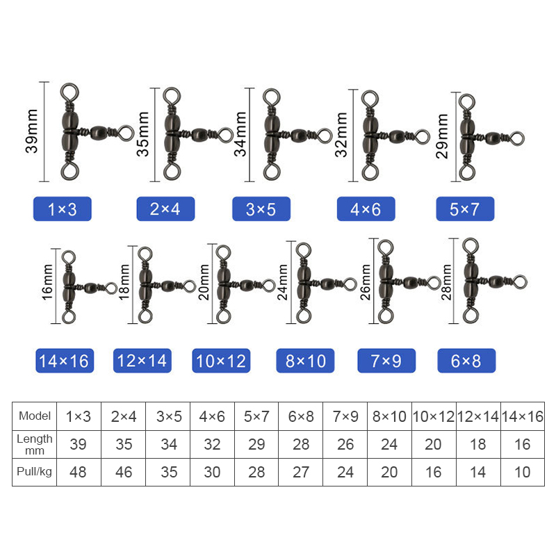 T Shape Three Way Barrel Fishing Swivel Tackle Accessories Swivels Style A Connector High Strength Fishing Brass Barrel Swivels