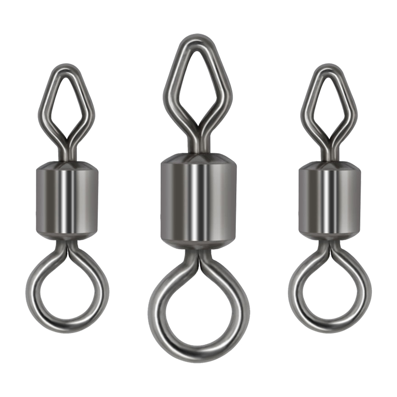 Fishing Swivels Round and Diamond Eye Rolling Swivel 12/0-14# Steel Fishing Connector for Lure Hook Carp Fishing Gear