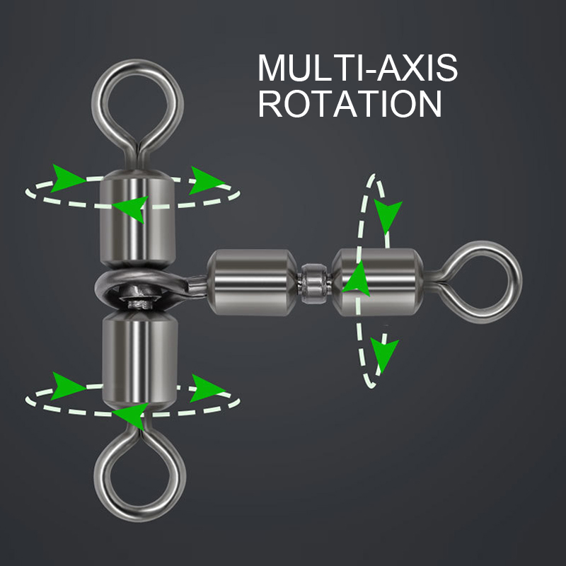 High Speed Double Rolling Triangle Joint Rolling Swivel Stainless Steel For Fishing Fishing Swivel Solid Connector