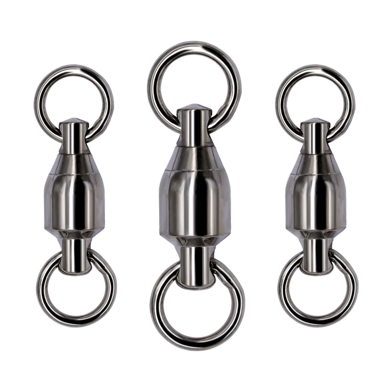 0#-10# Brass Barrel Rolling Fishing Swivel Snap Fishing Line Connector Tackle Ball Bearing Swivel Accessories
