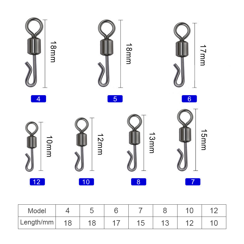 Carp Quick Change Fishing Swivel Brass Q-Shaped Rolling Swivel Connector Fishing Gear Accessories