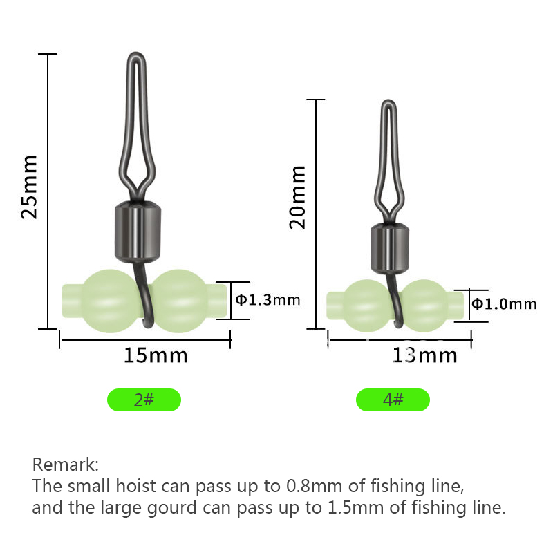 3 Way Cross Line Rolling Swivel With Side Line Clip Luminous Connector Fishing Triple Rolling Swivels Carp Tackle Accessories