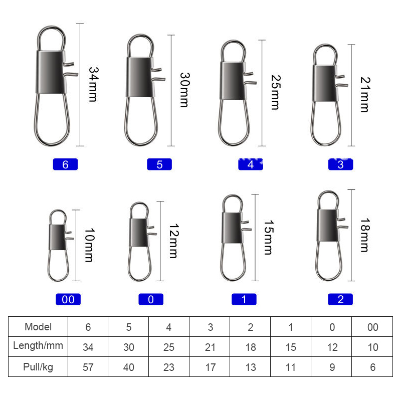 Stainless Steel Gear Safety Lnterlock B-type Connector Winding Pin Fishing Gear Accessories Fishing Swivel Nice Lock Snap