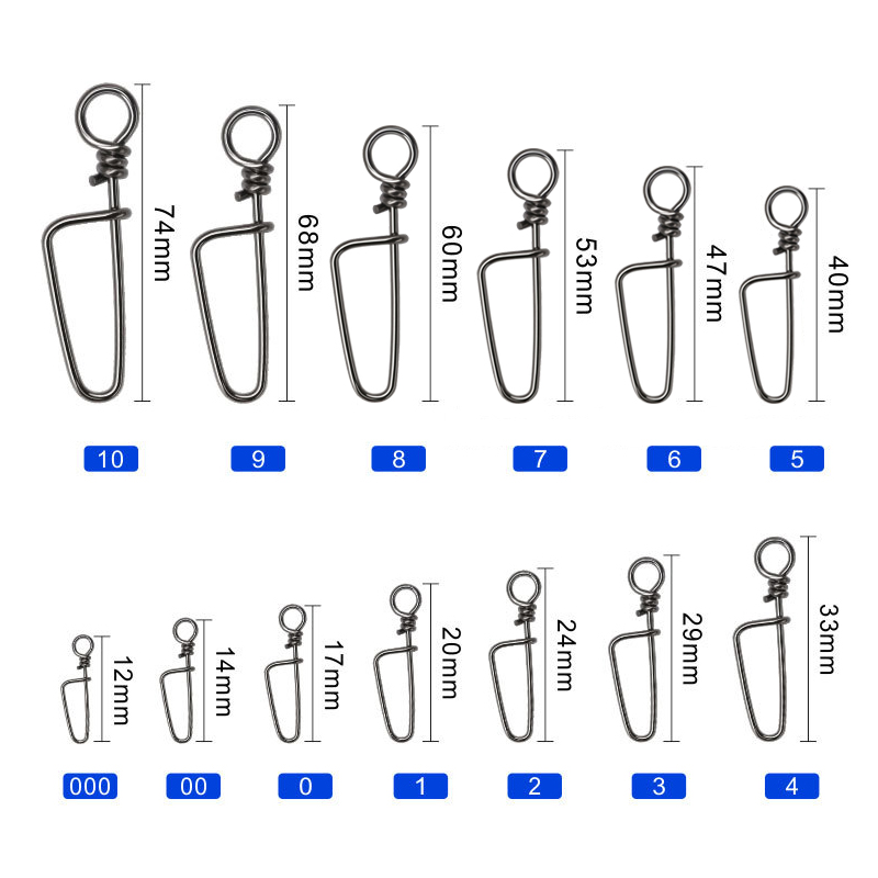 Sea Fishing Tackle Carp Fishing Swivel Stainless Steel Coastlock Fishing Swivel Rotating Snap Connector